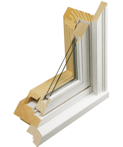 A window with the frame in place and the glass is open.